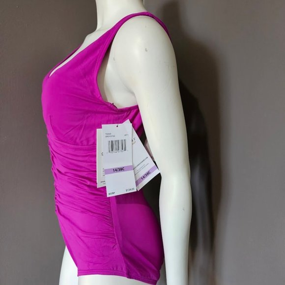 Coco Reef Contours Solitare V-Neck Underwire Tummy-Control One-Piece Swimsuit - Picture 3 of 13